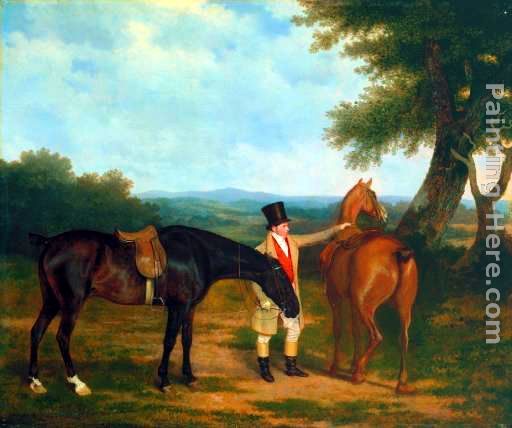 Jacques-Laurent Agasse Two Hunters with a Groom